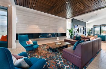 Clubhouse lounges with fireplace & big screens